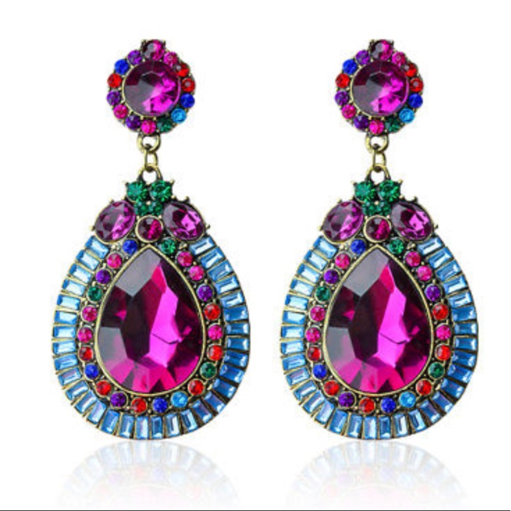 Multi Colored Bohemian Chandelier Earrings